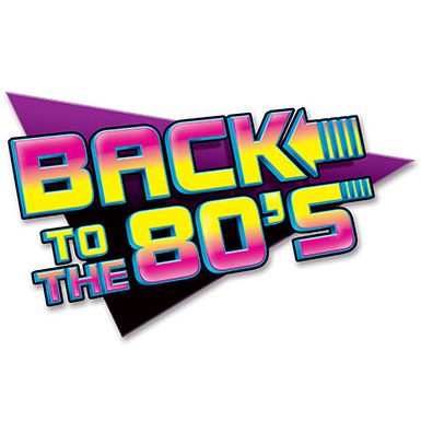 the back to the 80's logo