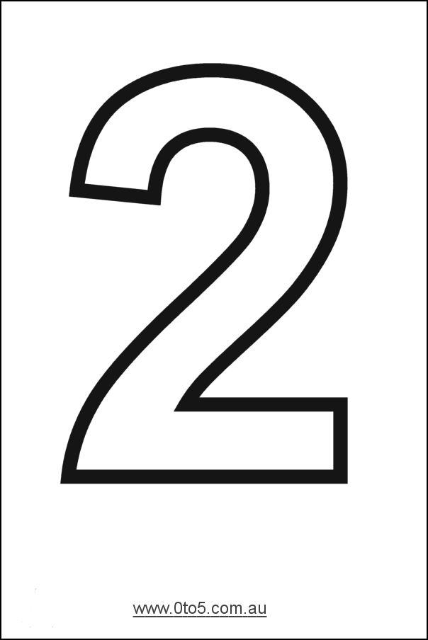 the number two is shown in black and white