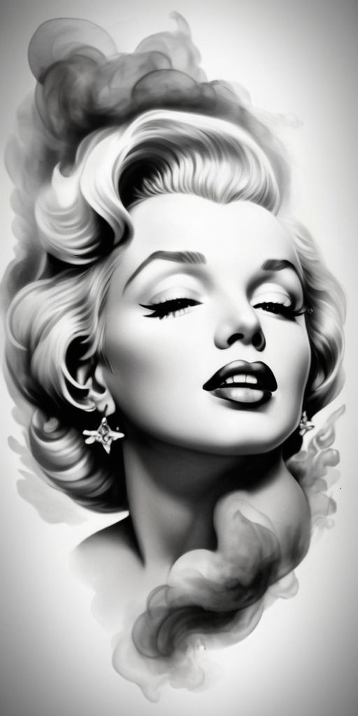 Tattooed Marilyn Monroe, Marilyn Monroe Face Tattoo, Marilyn Monroe Tattoo Stencil, Marilyn Monroe Tattoos, Tattoo Portrait Ideas, Marilyn Monroe Tattoo Ideas, Realistic Tattoo Design Ideas, Marilyn Monroe Tattoo Designs, Portrait Tattoo Design