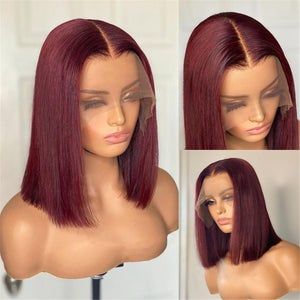 Burgundy Bob Wig, 99j Bob, Bob Pendek, Burgundy Bob, Straight Hair Highlights, Highlight Bob, Human Hair Lace Front Wigs, Straight Weave Hairstyles, Hair Lace Front Wigs