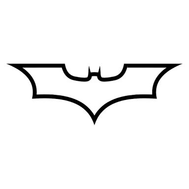 the batman symbol is shown in black and white, with an outline of its bat