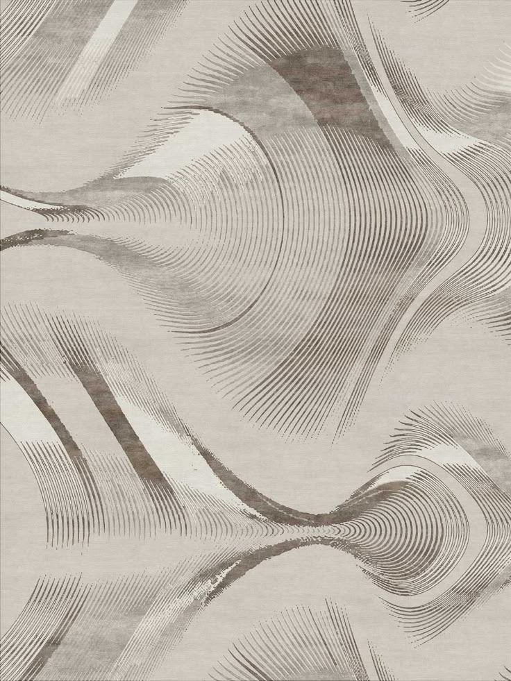 an area rug with wavy lines on it