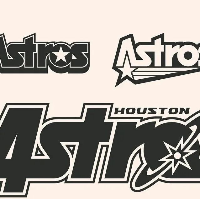 four different logos that are on top of each other in black and white, with the word astros above them