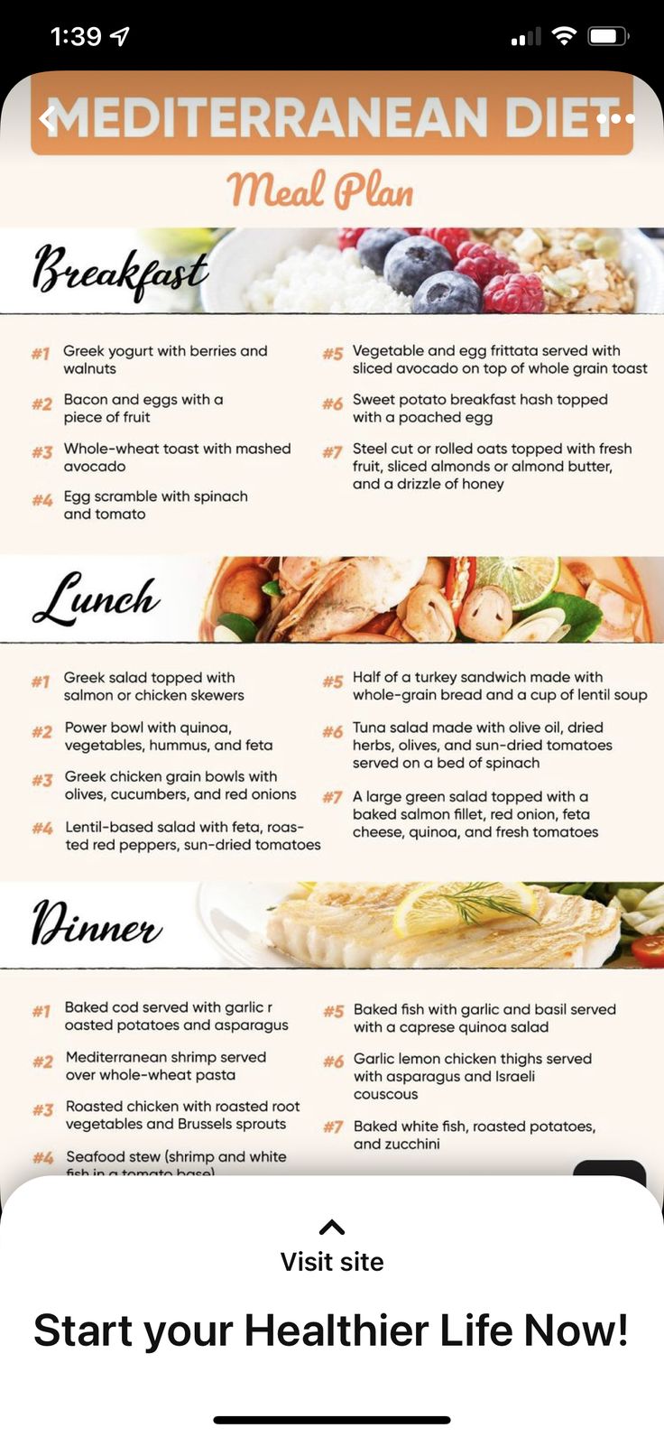 Mediterranean Diet Food List, Mediterranean Recipes Healthy, Mediterranean Diet Recipes Dinners, Med Diet, Mediterranean Diet Meal Plan, Easy Mediterranean Diet Recipes, Mediterranean Diet Plan, Dash Diet, Diet Food List