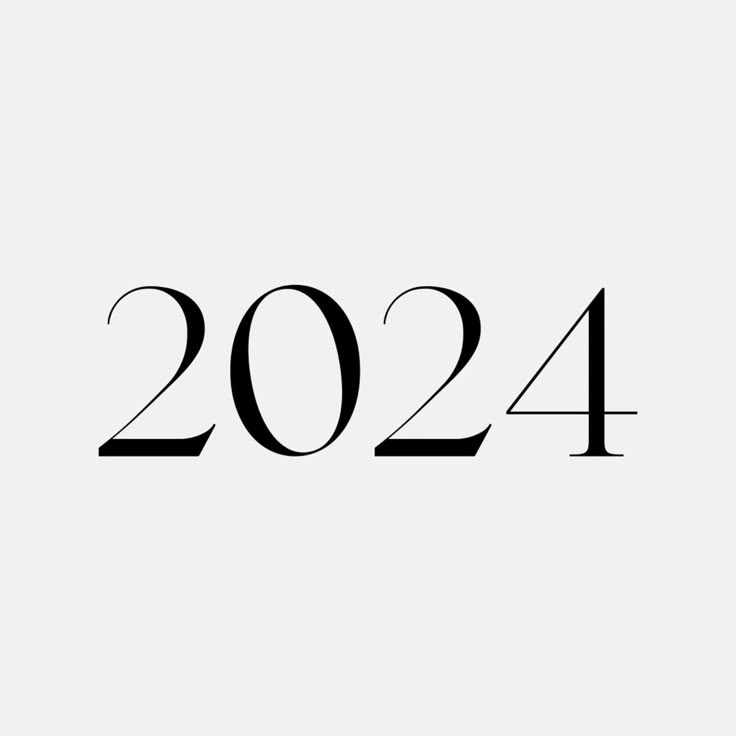 the number twenty four is shown in black on a white background, and it says 2024