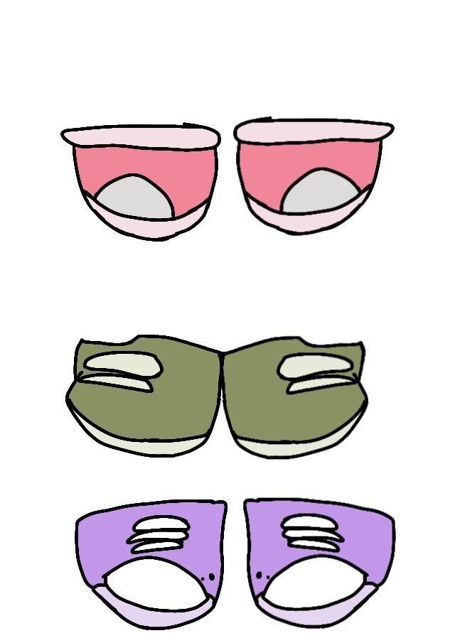 three pairs of glasses with different colors and shapes on the bottom one is green, pink, and purple