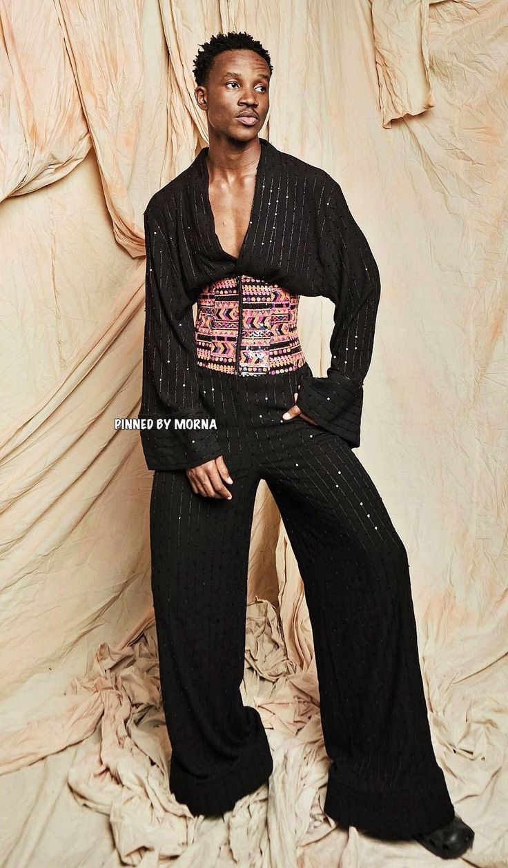 Male Performance Outfits, African Menswear, India Fashion Men, Kpop Male, Gender Fluid Fashion, Genderless Fashion, Gala Fashion, Performance Outfits, Queer Fashion