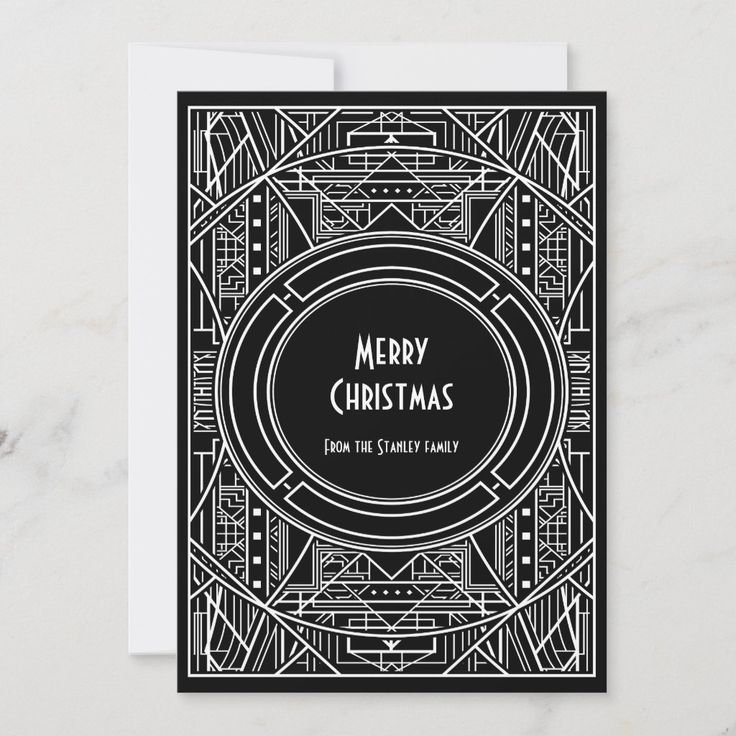 a black and white merry christmas card