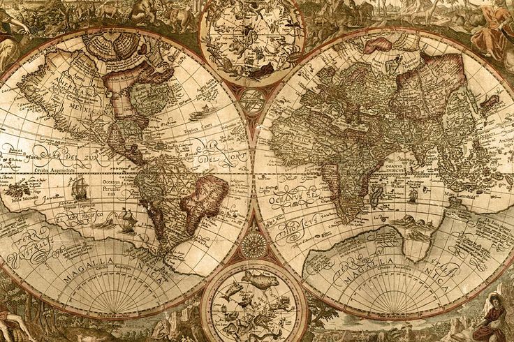 an old world map with all the countries