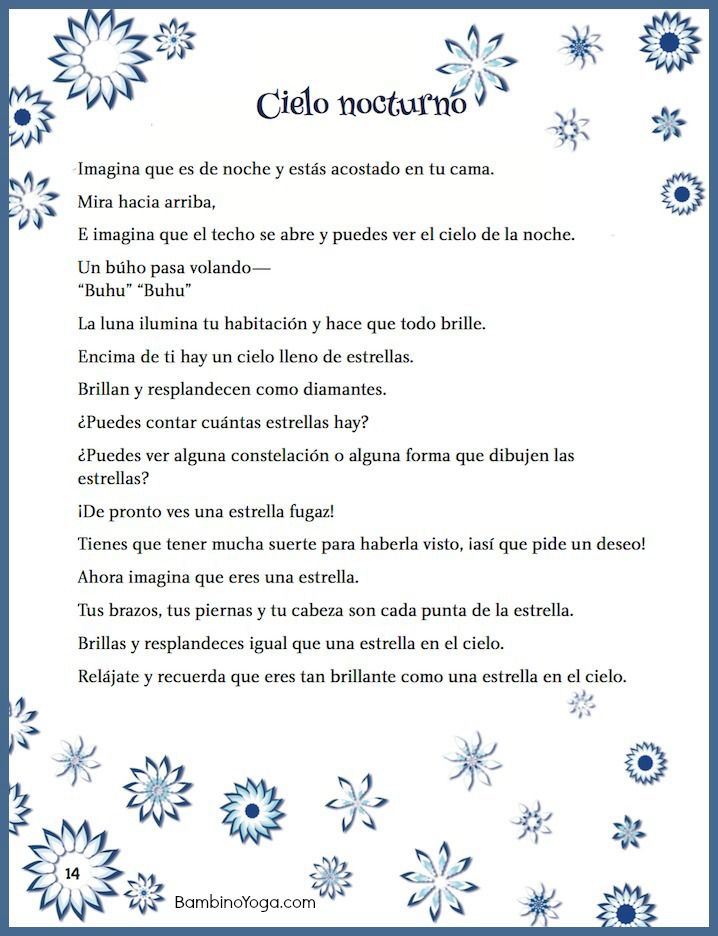 a poem written in spanish with snowflakes on the bottom and words below it