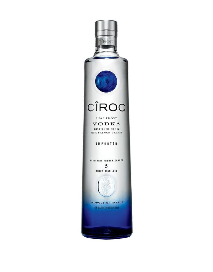 a bottle of ciroc vodka on a white background