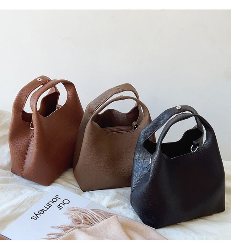 Elena Handbags Soft Leather Bucket Shoulder Bag Minimal Bags, My Style Bags, Collection Ideas, Basic Fashion, Soft Leather Handbags, Everyday Handbag, Soft Leather Bag, Pu Leather Bag, Mini Bucket Bags