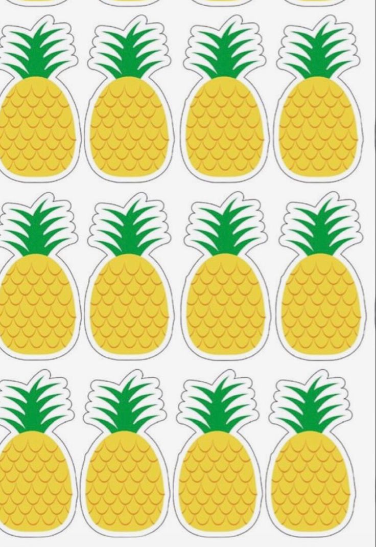 the pineapples are cut out and placed in rows on top of each other