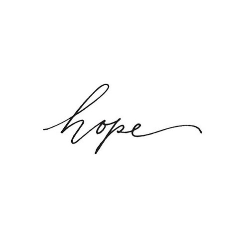 the word hope written in cursive handwriting