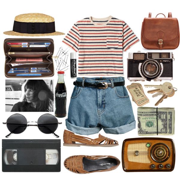 - S u m m e r - by hippierose on Polyvore 80s Aesthetic Outfits, 80's Outfit, Summer 80s, Aesthetic Outfits Summer, Aesthetic Wardrobe, Paper Feathers, Hat Outfit, 80s Aesthetic, Indie Outfits