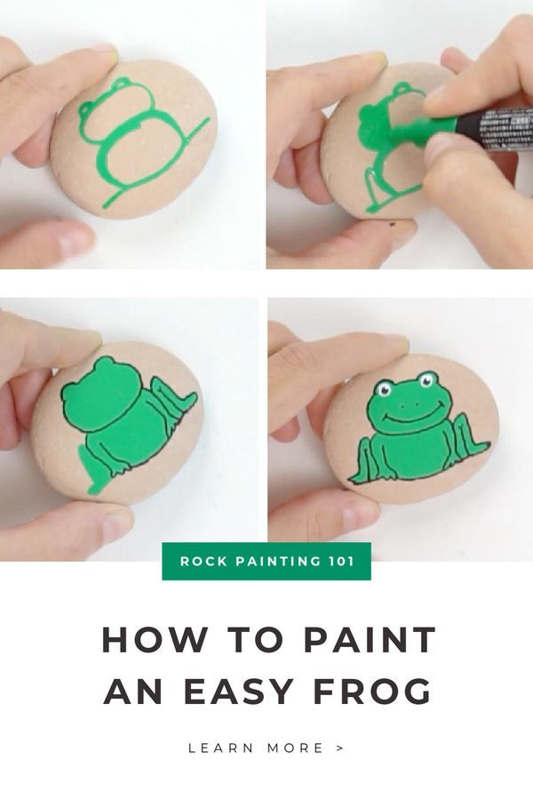 how to paint an easy frog rock