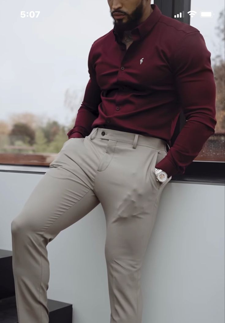 Burgundy Outfits Men, Formal Pant Shirt For Men Wedding, Paint Shirt Men Formal, Shirt Pant Combination Men, Pant Shirt Combination Men, Shirt Combination Men, Formal Photoshoot, Mens Pants Fashion Casual, Shirt Combination