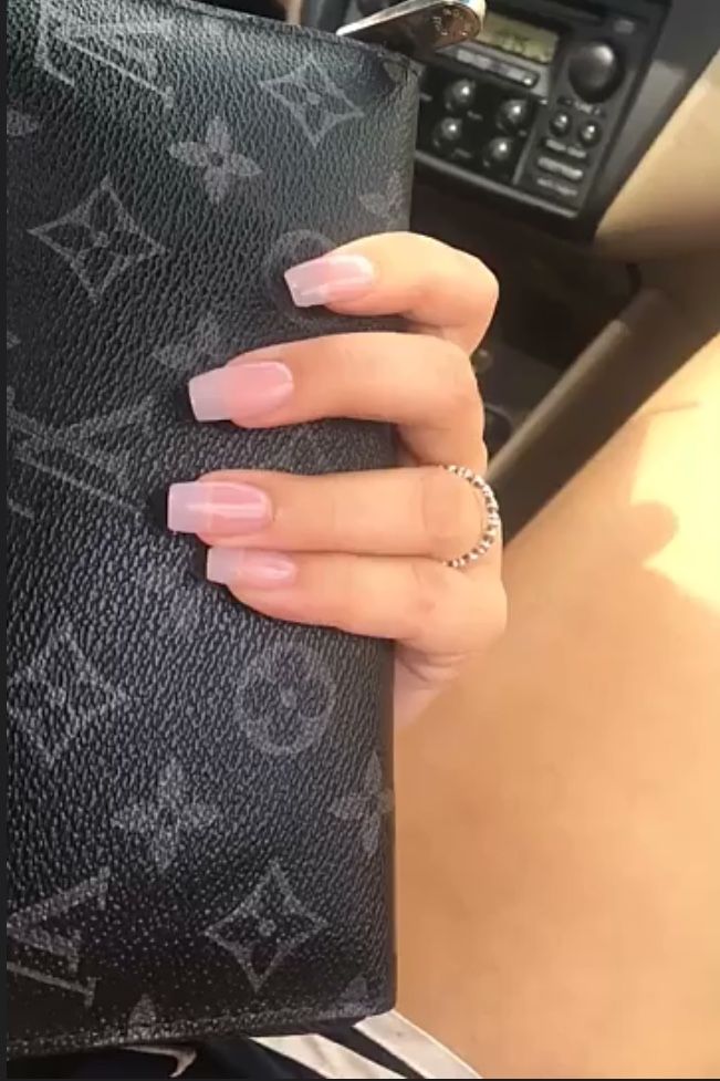 Translucent pink nails 💕 Clear Pink Gel Acrylic Nails, Pink Translucent Acrylic Nails, Nudeish Pink Nails, Transparent Pink Nails Acrylic Short, Translucent Pink Nails Short, Light Pink Transparent Nails, Sns Clear Nails, Pretty Clear Nails, Pink Clear Acrylic Nails Short