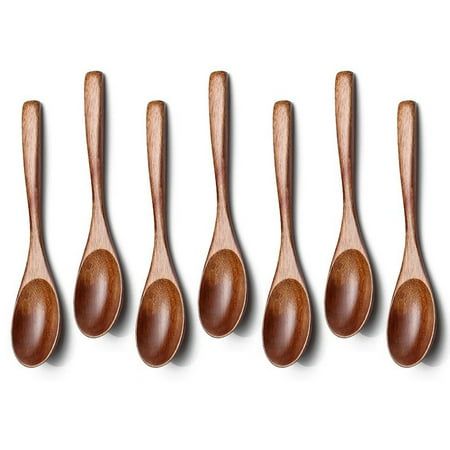 Sustainable alternative: Replace plastic or metal spoons with our eco-friendly wooden spoons for a greener option. Versatile use: Perfect for cooking, serving, and eating, these mini wooden spoons are also great for small spice jars, bath salts, and DIY projects. Durable and long-lasting: Crafted from strong wood, our spoons resist splintering and are built to last. Beautiful design: Elevate your kitchen experience with our beautifully crafted wooden spoons, featuring a minimalist design that sh Small Wooden Spoons, Wooden Ladle, Wooden Cooking Utensils, Wooden Kitchen Utensils, Wooden Spatula, Silicon Utensils, Green Choices, Mini Table, Spoon Set