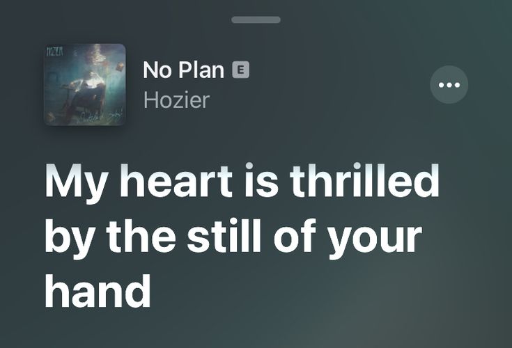 the text reads, no plan b hozier my heart is thrilled by the still of your hand