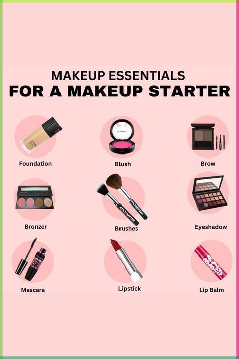 Basic Make Up Products For Beginners, Basic Makeup Essentials For Beginners, Natural Makeup Starter Kit, Makeup Essentials For Beginners List, Beginner Make Up Kit, Basic Makeup Essentials List, Beginners Makeup Kit List, What Makeup To Buy For Beginners, Starter Makeup Kit