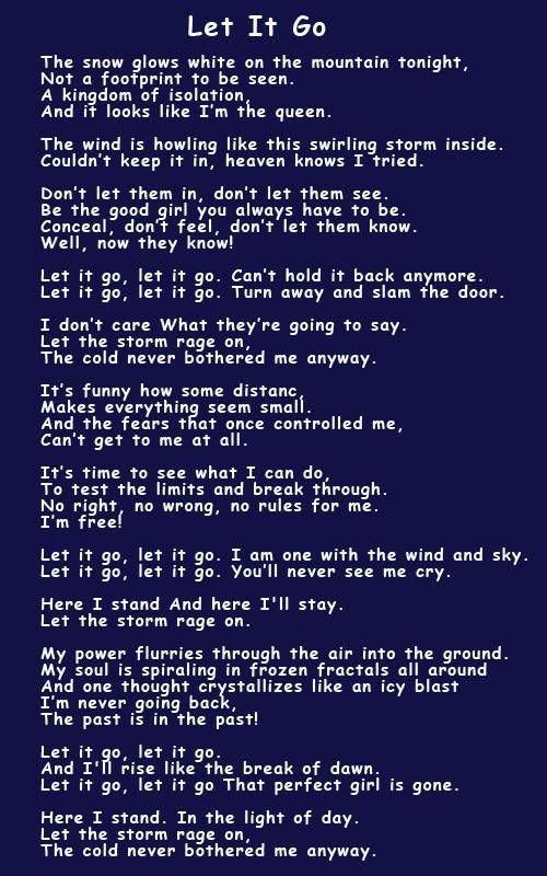 an old computer screen with the words let it go written in white on blue background