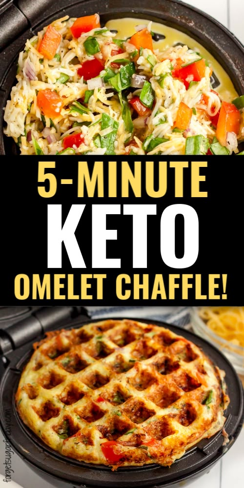 the 5 minute keto omelet chaffle is ready to be eaten and served