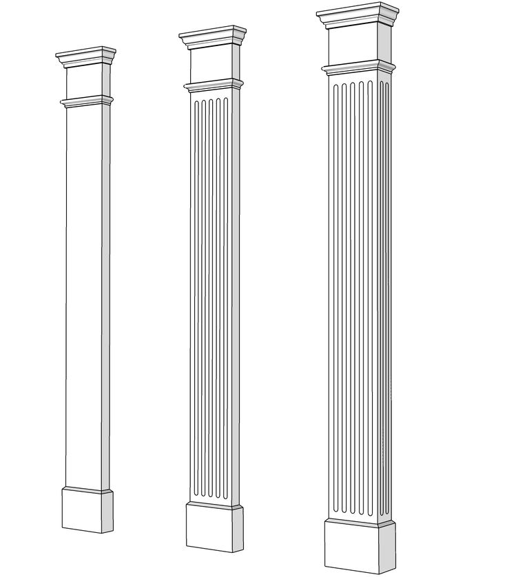 three different types of columns are shown