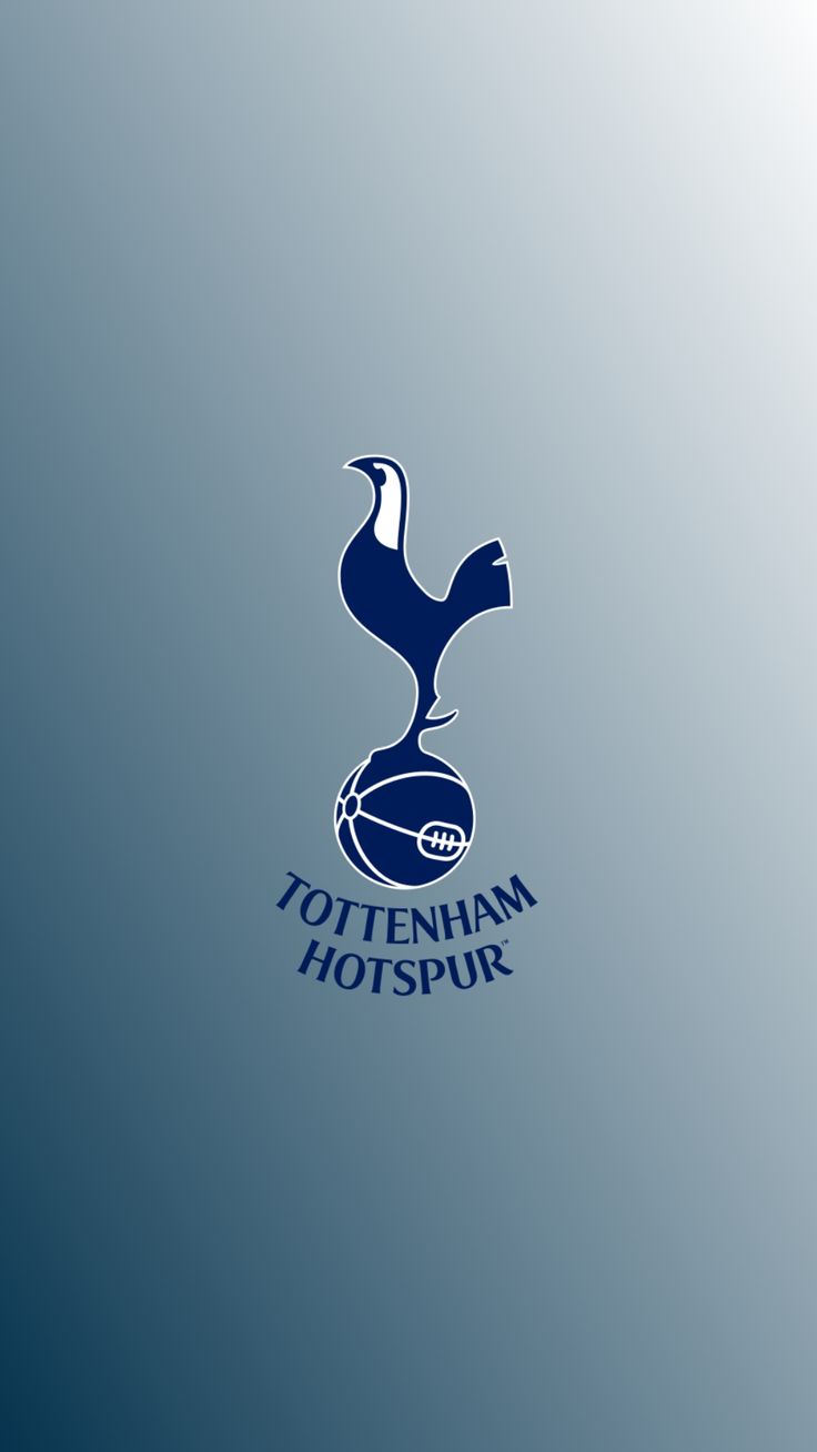 the logo for tottenham football club is shown on a blue background with white and black letters