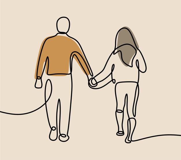 two people are holding hands and walking down the street with an electric cord attached to their backs