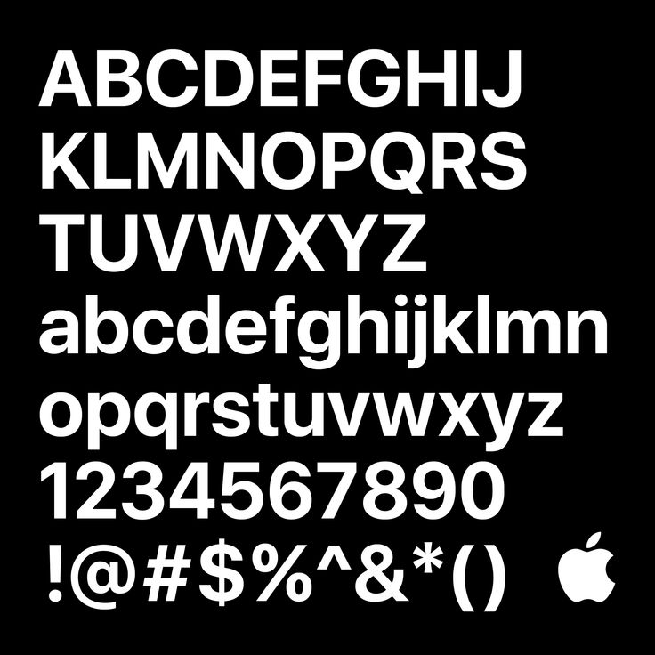 the font and numbers are all in white on a black background with an apple logo