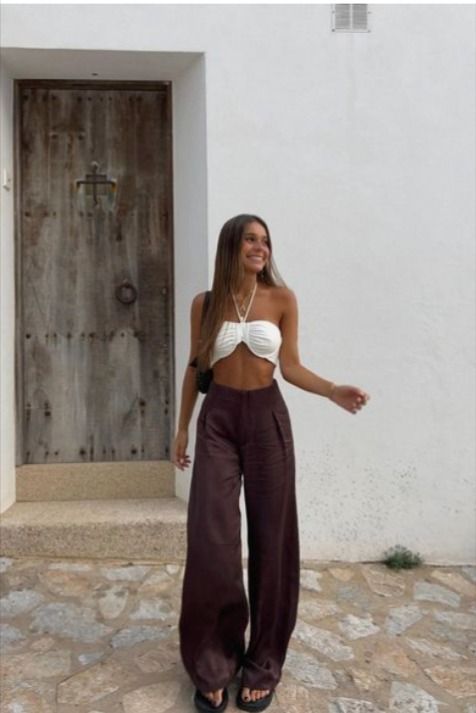 Summer Outfits Linen Pants, Bali Summer Outfits, Summer Outfits Linen, What To Wear Casual, Euro Summer Aesthetic, Summer Europe Outfits, Summer Aesthetic Fashion, Girly Summer Outfits, Holiday Style Summer