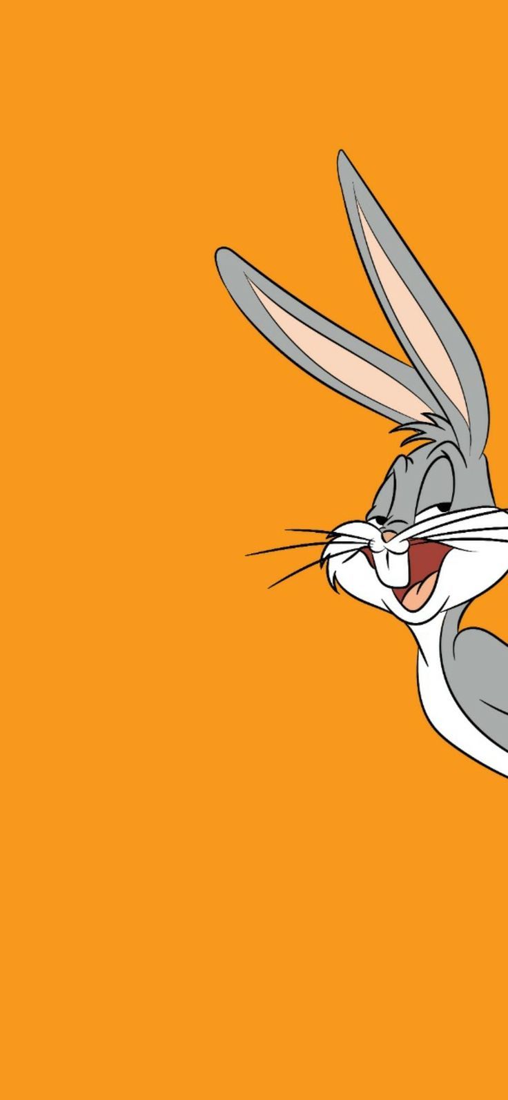 an image of a cartoon rabbit with its mouth open and eyes wide open on an orange background