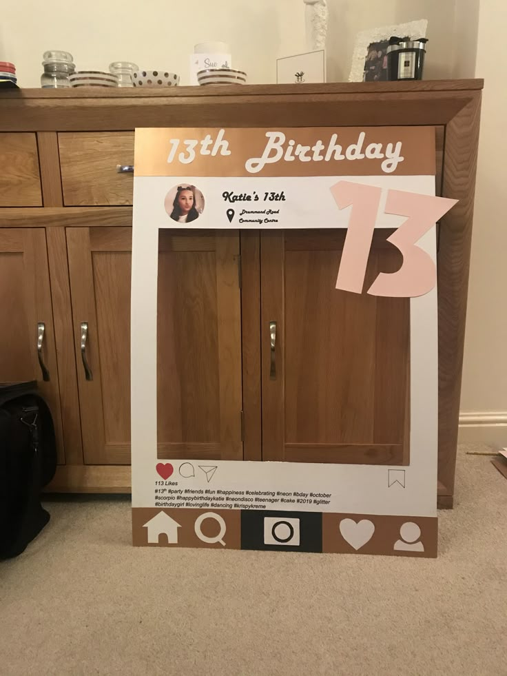 a cardboard birthday card with the number thirteen on it