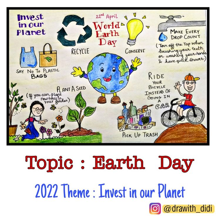 an earth day poster with the words topic earth day and images of people around it