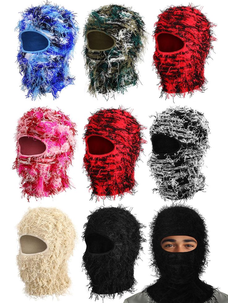 PRICES MAY VARY. Versatile and Abundant Set: the balaclava mask set includes 9 pieces of uniquely designed masks, sufficient for your daily wear and replacement, allowing for different wearing needs and moods, making it an ideal gift for family and friends Quality and Comfortable Material: crafted from knitted fabric, these distressed ski masks are breathable, elastic, and smooth on the inside; Their pullover design ensures comfort, eliminating chances of scratches or itching, while providing wa Winter Beanies For Women, Free Ski Mask Crochet Pattern, Crochet Ski Masks, Crochet Ski Mask Free, Crochet 3 Hole Ski Mask Free Pattern, Ski Mask Beanie, Neck Warmer For Men, Knit Ski Mask, Distressed Balaclava