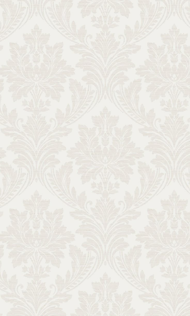 a white wallpaper with an ornate design on it's side and the background is light pink