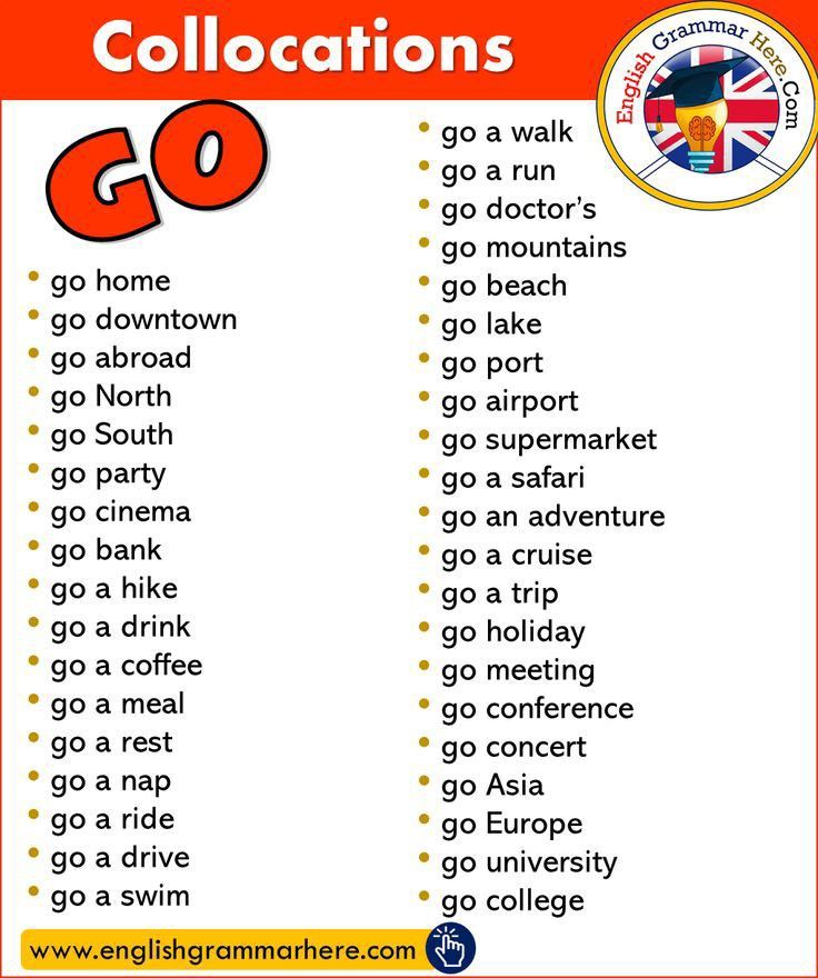 an orange and white poster with the words collocations in english on it