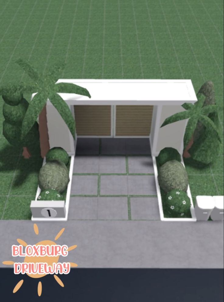 Bloxburg House Ideas 1 Story Layout With Backyard, How To Make Paths In Bloxburg, Bloxburg Path Way Ideas, Bloxburg Drive Way Idea, Bloxburg House Driveway, Modern Backyard Bloxburg, Bloxburg Door Entrance Ideas, Front Of Bloxburg House, Bloxburg Front Yard Ideas Aesthetic