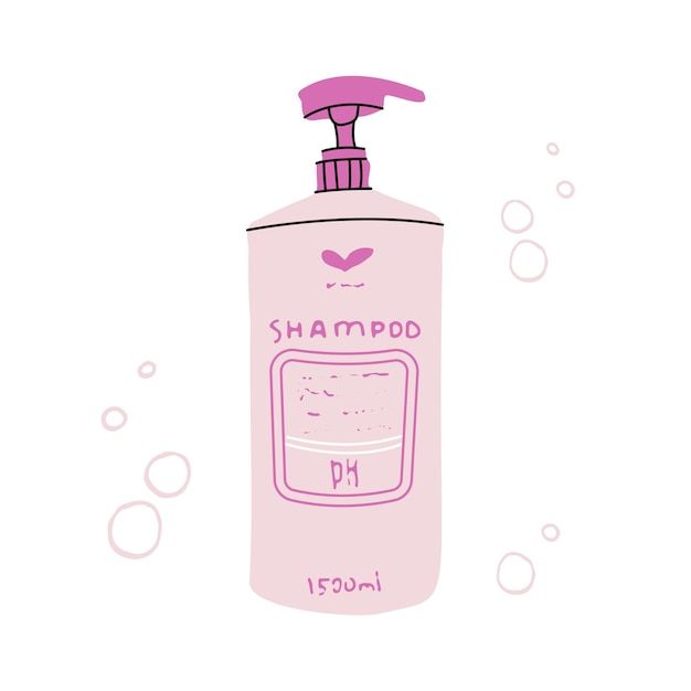 Lotion Bottle Drawing, Shampoo Bottle Drawing, Lotion Drawing, Shampoo Drawing, Shampoo Illustration, Shampoo Aesthetic, Skincare Stickers, Pink Shampoo, Shampoo Design