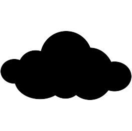 a black and white silhouette of a cloud