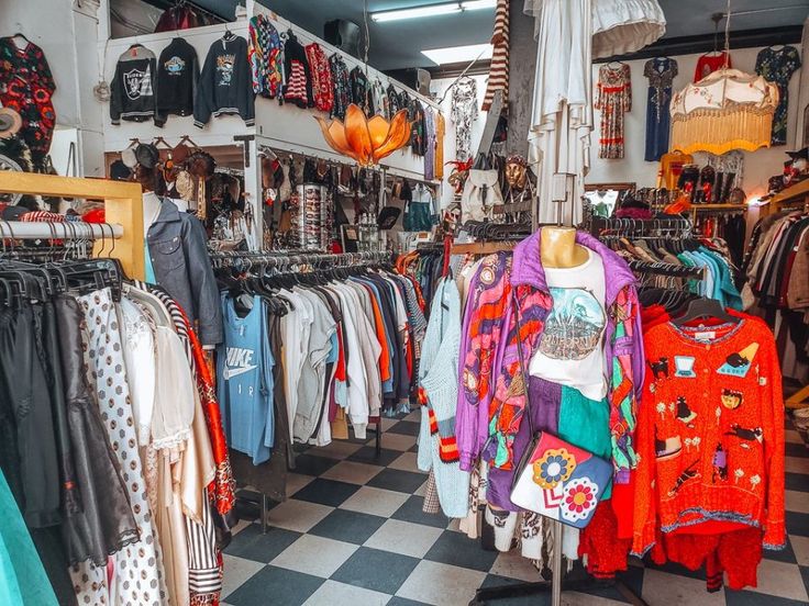 a store filled with lots of colorful clothing