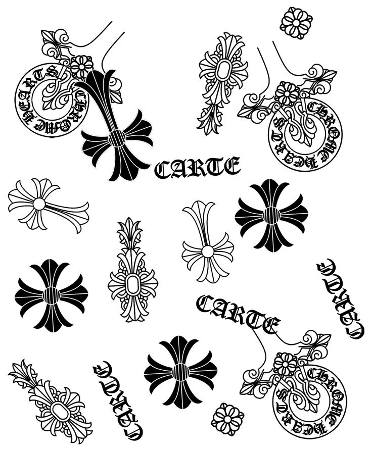 some black and white designs with the word carol on them