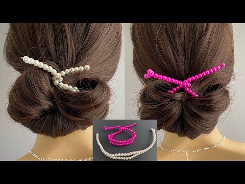 Hair Crafts Diy, Hair Bun Maker Tutorial, Beads Hair Accessories, Headband Making, Diy Beaded Hair Accessories, Diy Hair Accessories For Women, Beaded Hair Accessories, Hair Jewelry Diy, Diy Hair Bun Maker