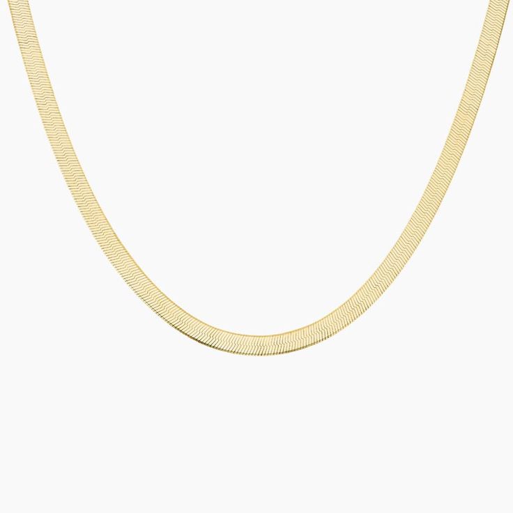 Dezi 16 in. Herbone Necklace (4.6mm) - 14K Yellow Gold. This gold herringbone necklace is as on trend as can be. Featuring lustrous links that lay smoothly on the skin, a classic herringbone necklace is a necessary staple in every fashionista's stack. Luxury Yellow Gold Elegant Herringbone Necklace, Luxury Yellow Gold Herringbone Necklace, Luxury Yellow Gold Herringbone Necklace With Gold Chain, Gold Plated Yellow Gold Herringbone Necklace, Gold Herringbone Necklace, Classic Yellow Gold Herringbone Necklace, Tarnish Resistant, Herringbone Necklace, 18k Gold Necklace, Detailed Necklace