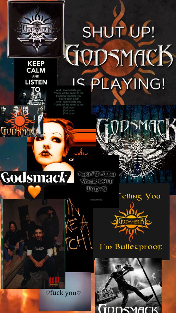 the cover art for shut up godmack is playing by various albums and covers