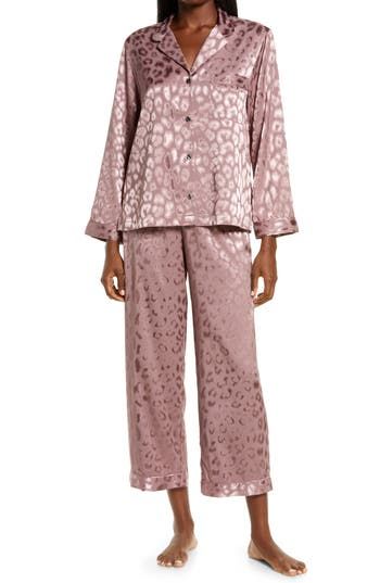 The exquisite fabrication of blissfully soft satin upgrades these notch-collar PJs to a new level of indulgence. 25 1/2" top length; 25 1/2" inseam, 20 1/2" leg opening; 11" front rise; 14" back rise (size Medium) Top has front button closure; notch collar; long sleeves; chest patch pocket Pants have drawstring waist 97% polyester, 3% spandex Machine wash, tumble dry Imported Lingerie Satin Pajamas, Notch Collar, Pocket Pants, Notched Collar, Drawstring Waist, Patch Pocket, Two Piece Pant Set, Pajamas, Jumpsuit