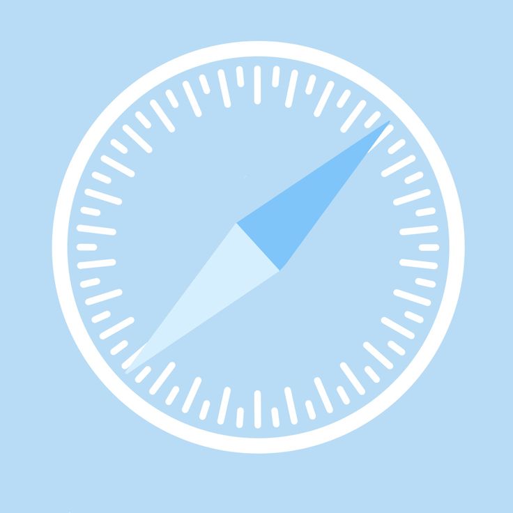 a blue and white clock with an arrow pointing to the left on a light blue background