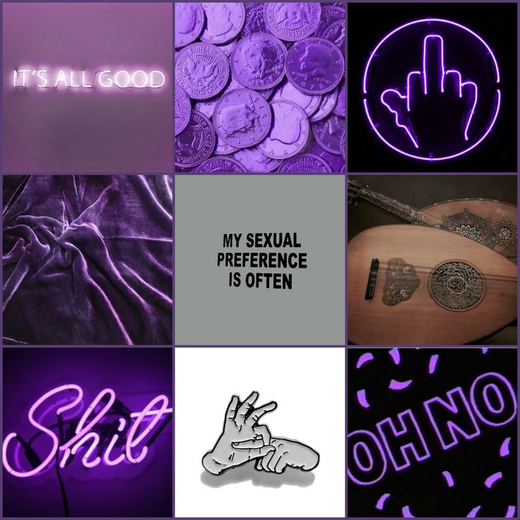 purple and black collage with the words it's all good in different languages