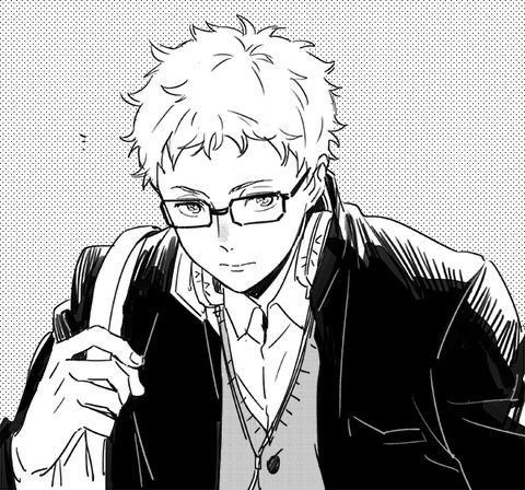 an anime character with glasses and a jacket